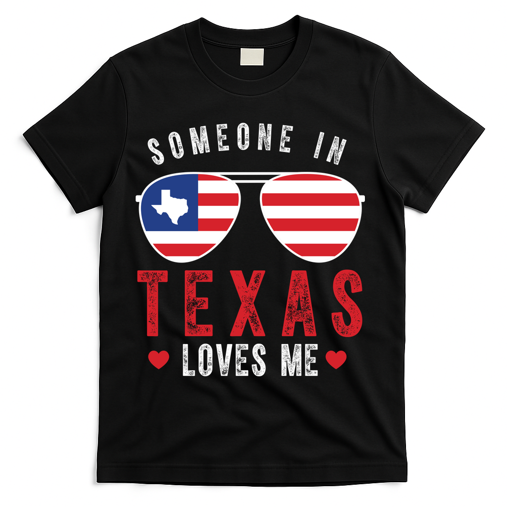 Someone In Texas Loves Me On Champion T-Shirt - Black