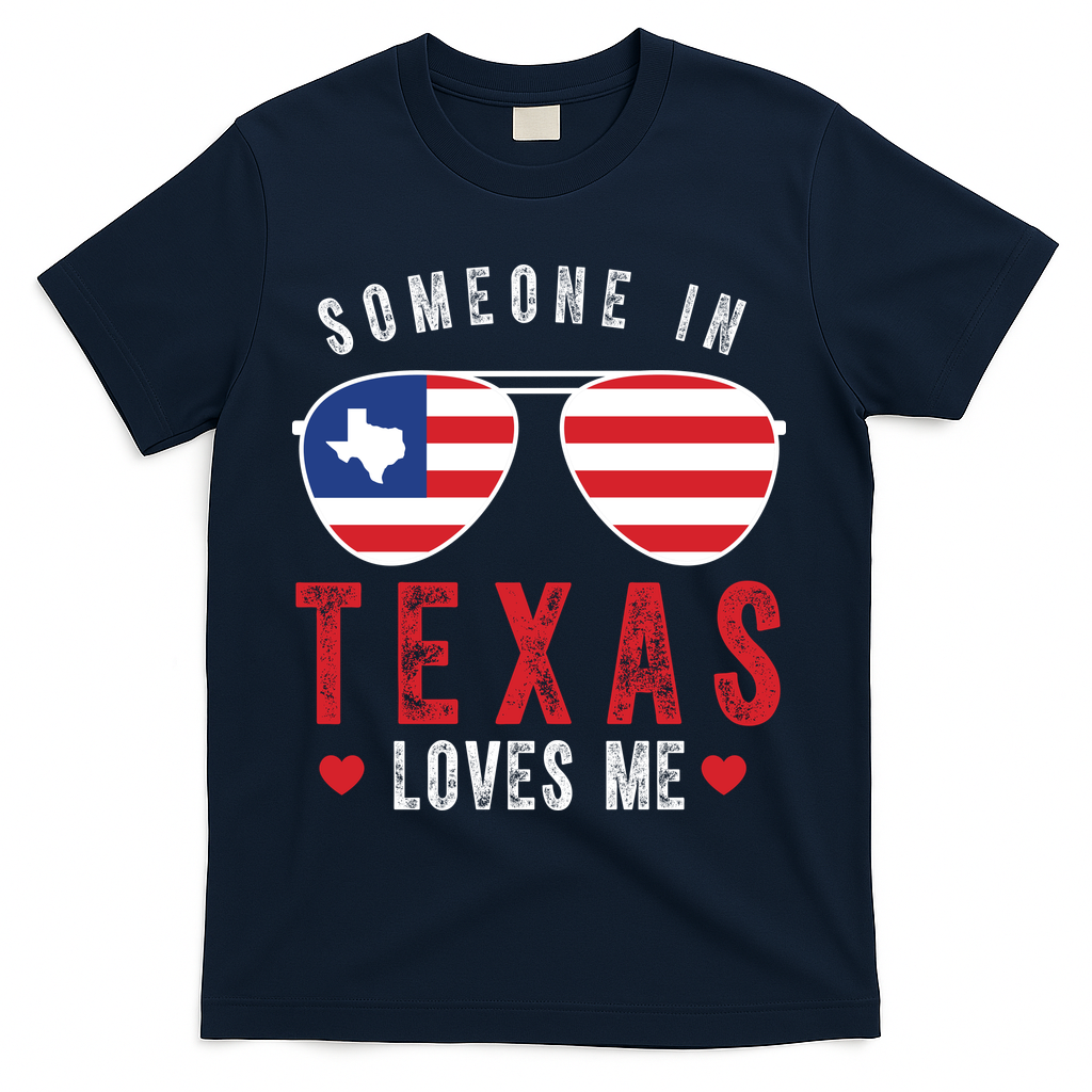 Someone In Texas Loves Me On Champion T-Shirt - Navy