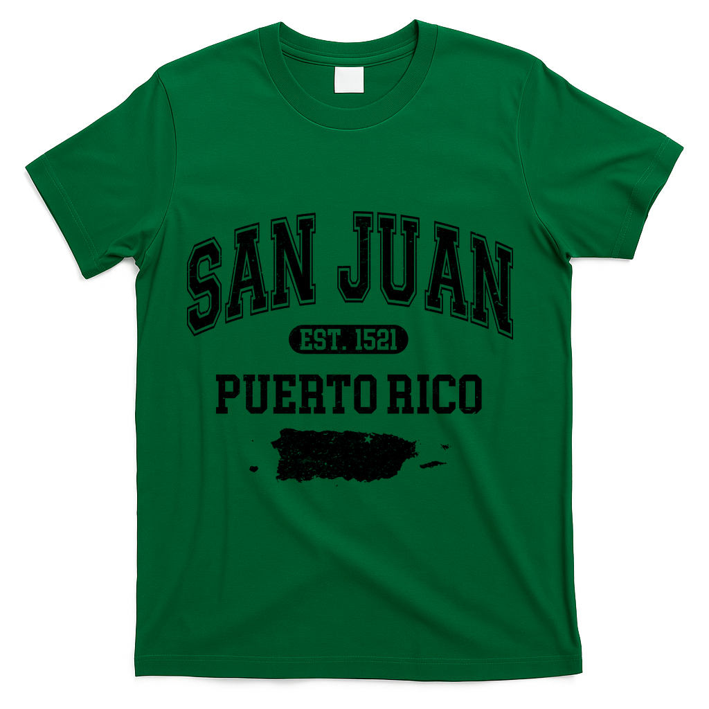 San Juan Puerto Rico Est 1521 Varsity T-Shirt - Green