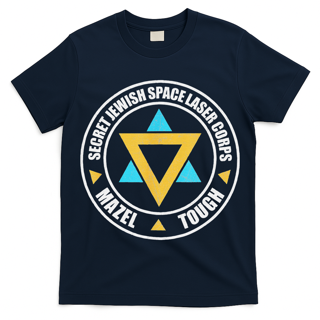 Secret Jewish Space Laser Corps Mazel Tov Funny Prank T-Shirt