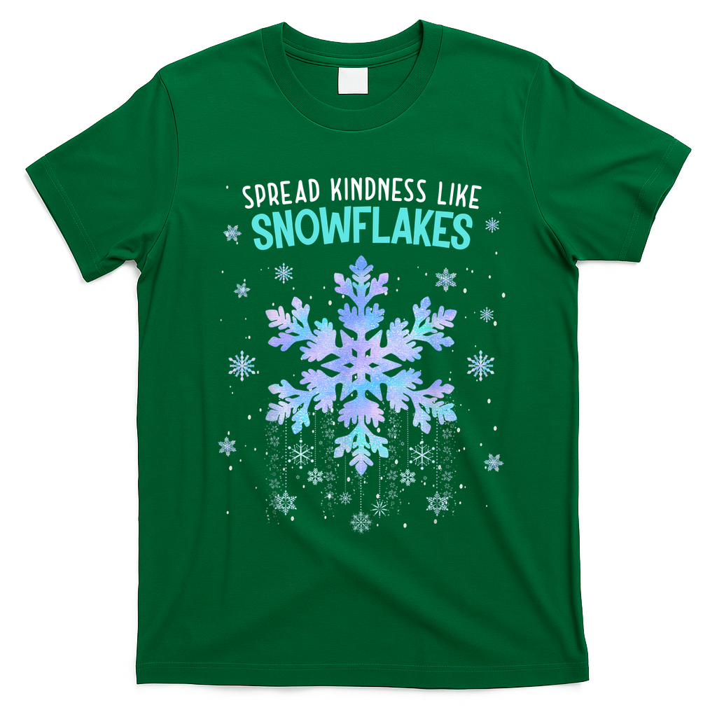 Spread Kindness Like Snowflakes Christmas Teacher Unity Day T-Shirt - Irish Green