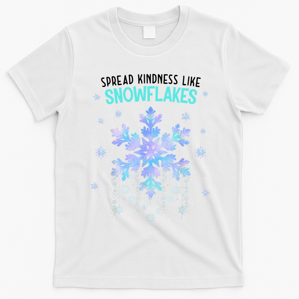 Spread Kindness Like Snowflakes Christmas Teacher Unity Day T-Shirt - White