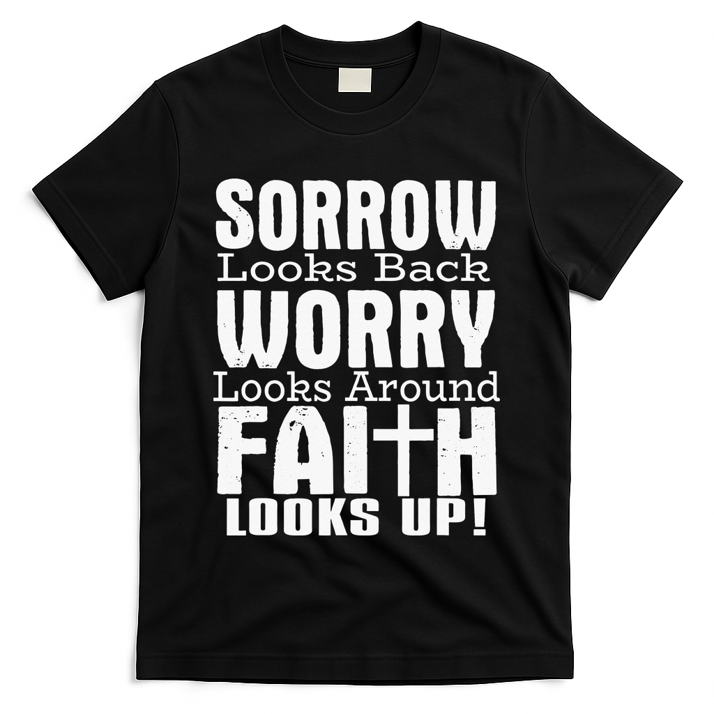 Sorrow Looks Back Worry Looks Around Faith Looks Up T-Shirt