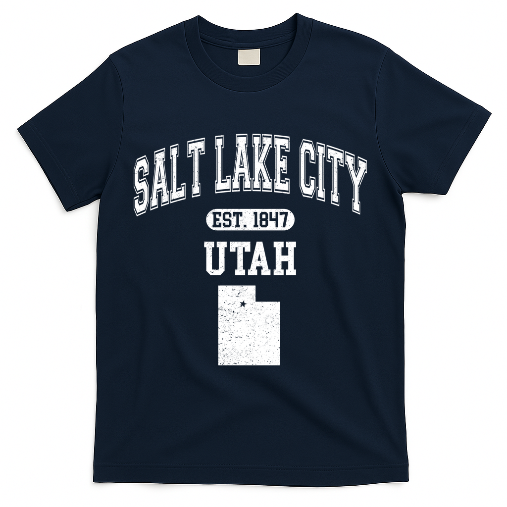 Salt Lake City Utah Est 1847 Varsity T-Shirt - Navy