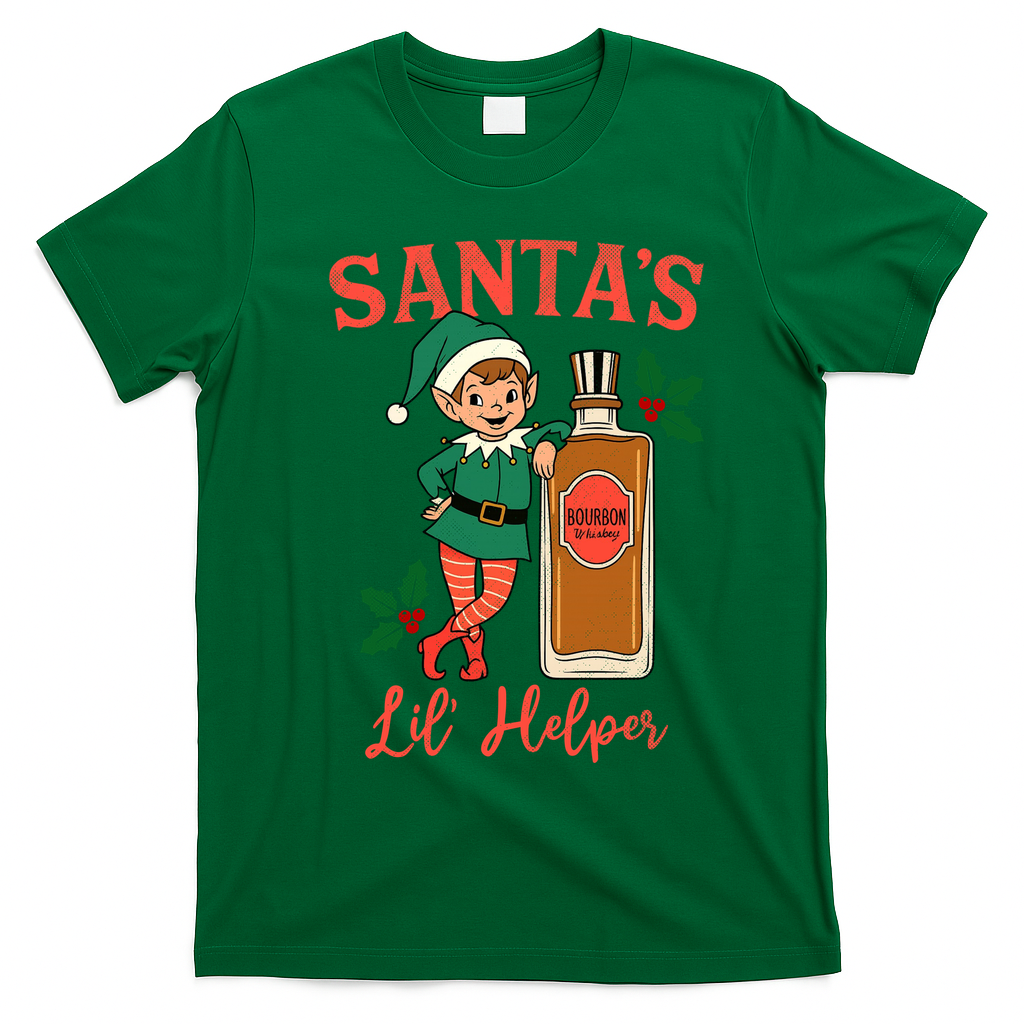 Santas Lil Helper T-Shirt - Irish Green