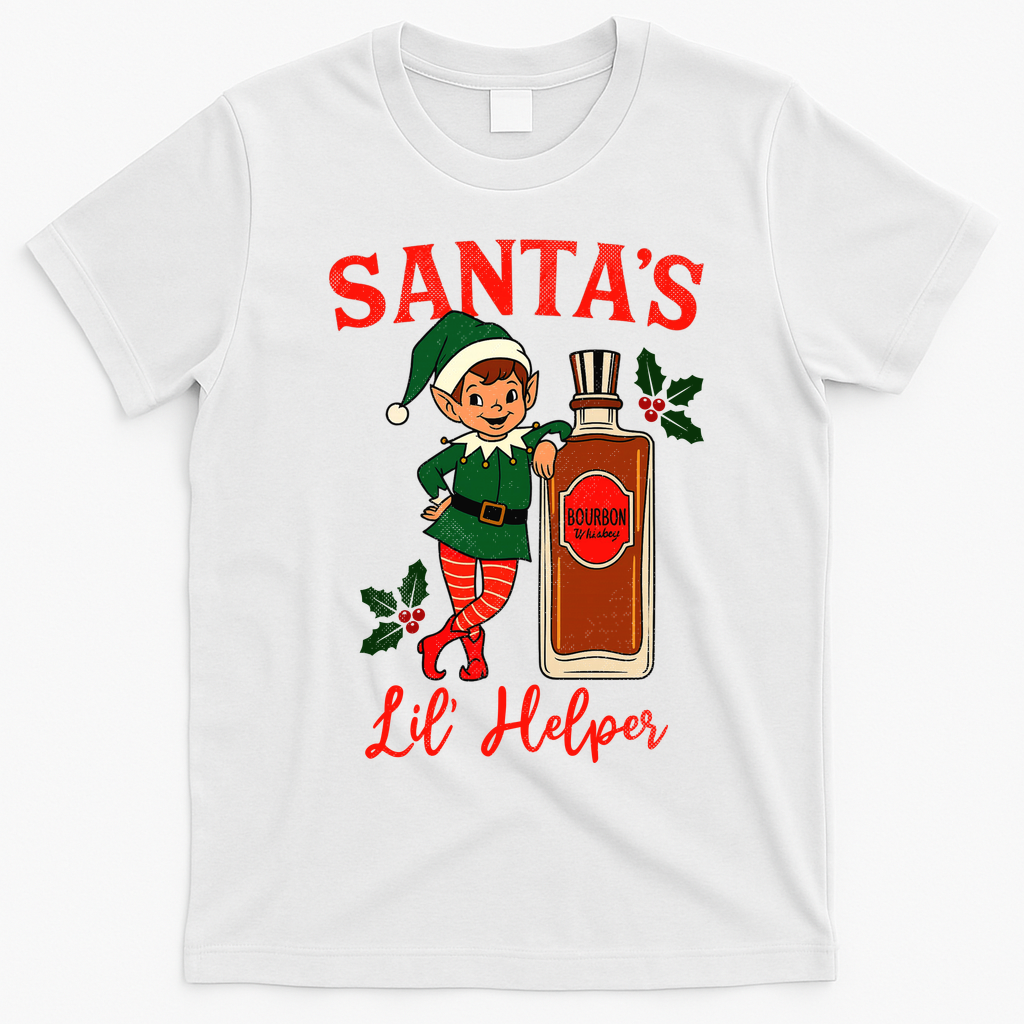 Santas Lil Helper T-Shirt - White