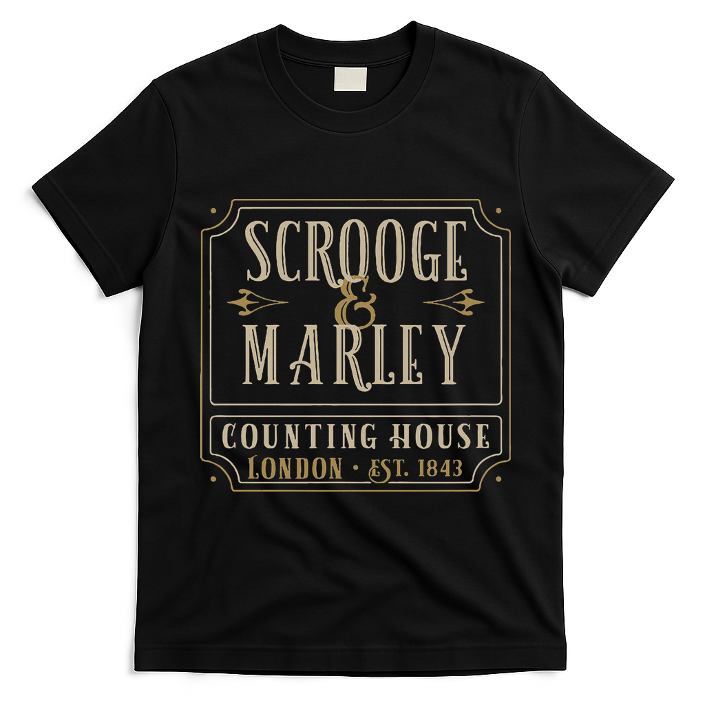 Scrooge & Marley Counting House London Established 1843 T-Shirt - Black
