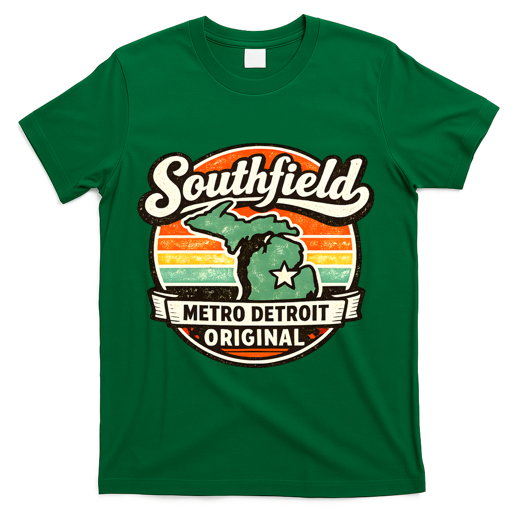 Southfield MI Hometown Pride Vintage Detroit Suburb T-Shirt - Green