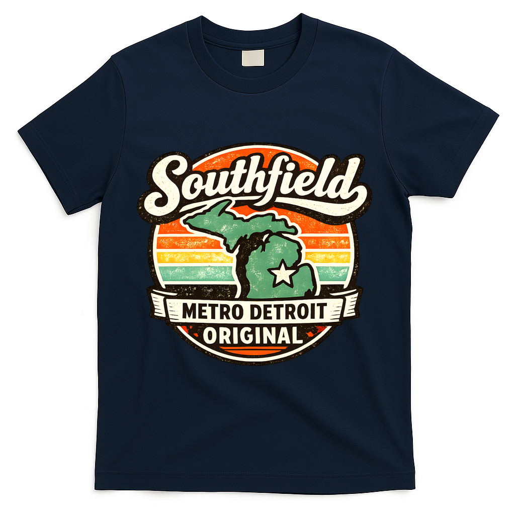 Southfield MI Hometown Pride Vintage Detroit Suburb T-Shirt - Navy