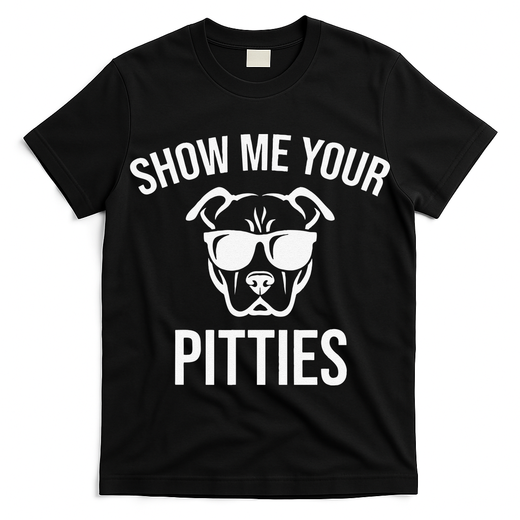 Show Me Your Pitties Funny Pitbull Dog Lovers Retro Vintage Gift T-Shirt