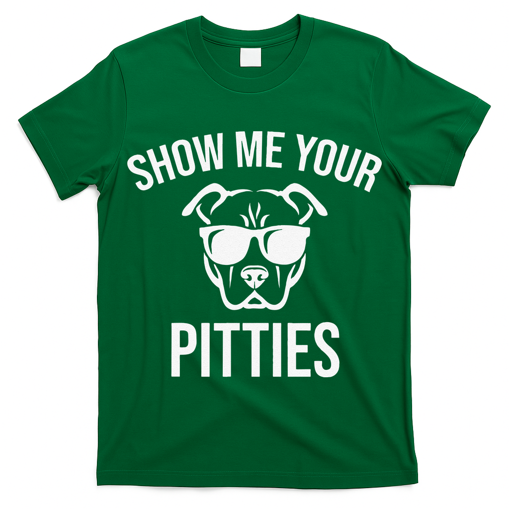 Show Me Your Pitties Funny Pitbull Dog Lovers Retro Vintage Gift T-Shirt
