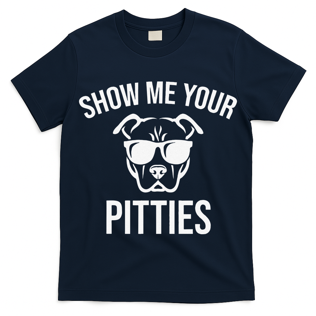 Show Me Your Pitties Funny Pitbull Dog Lovers Retro Vintage Gift T-Shirt