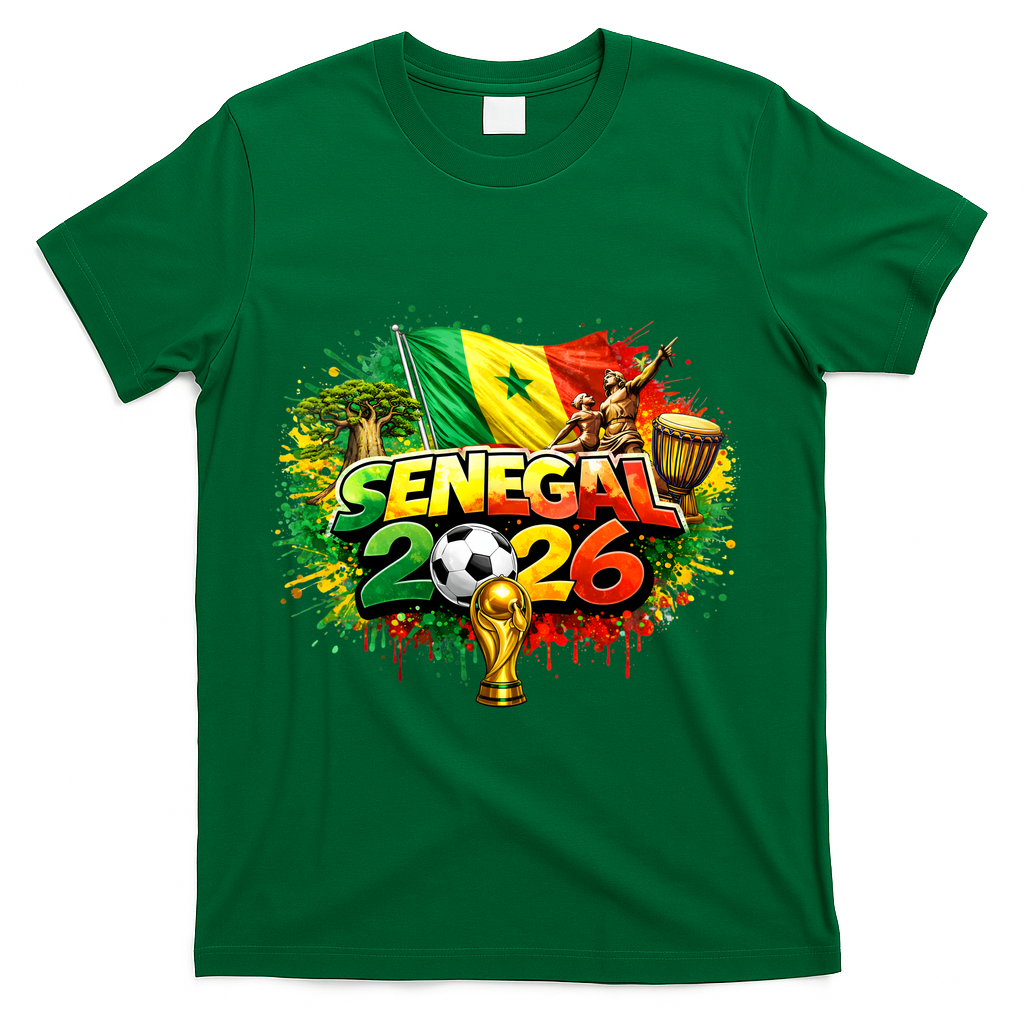 SENEGAL North America Soccer Tournament 2026 T-Shirt - Green