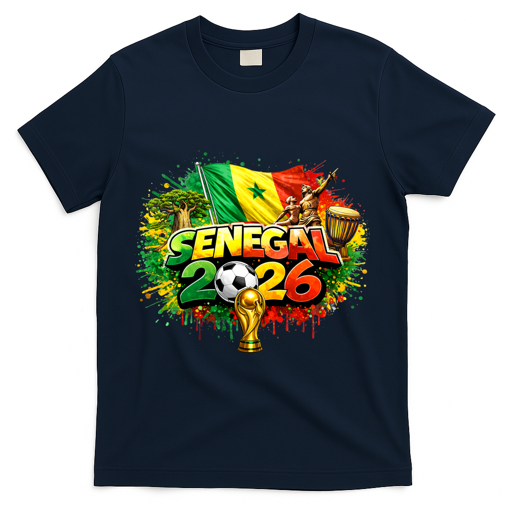 SENEGAL North America Soccer Tournament 2026 T-Shirt - Navy
