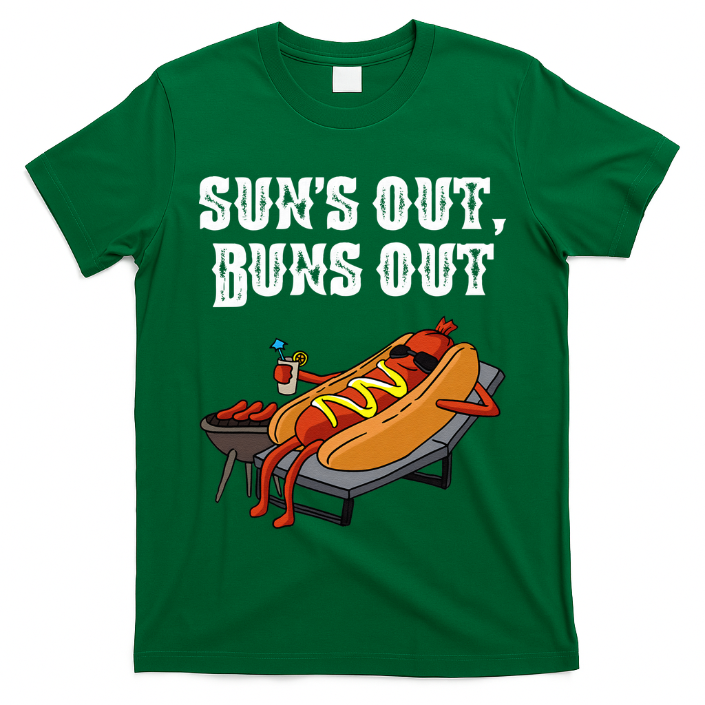 Suns Out Hot Dog Buns Out Funny Sausage BBQ Food Lover Gift T-Shirt