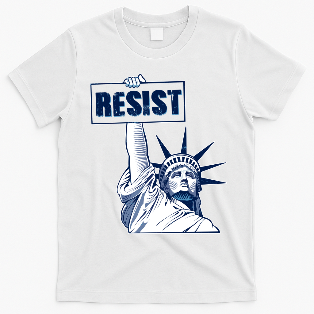 Statue of Liberty Resist Protest Fight T-Shirt - White