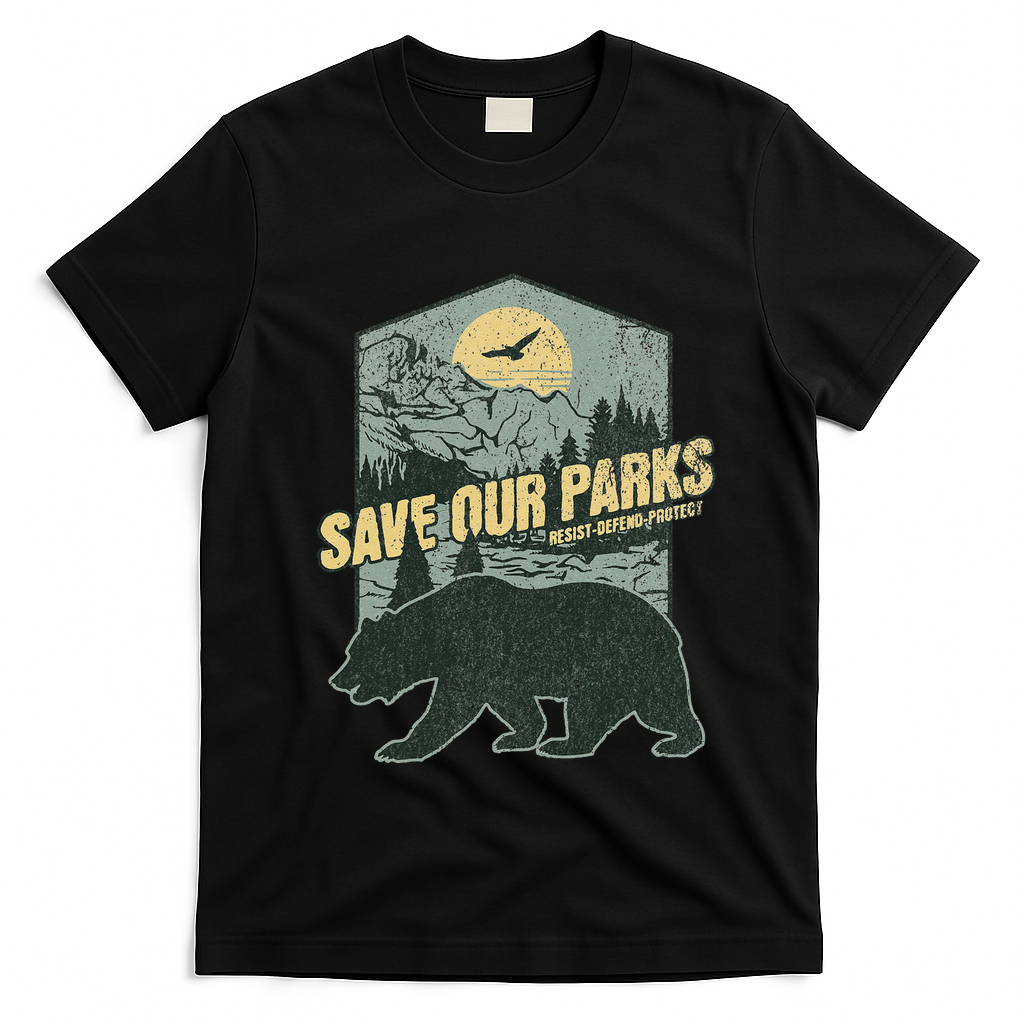 Save Our National Parks Resist Bear Anti Trump Alt Us Parks Gift T-Shirt - Black