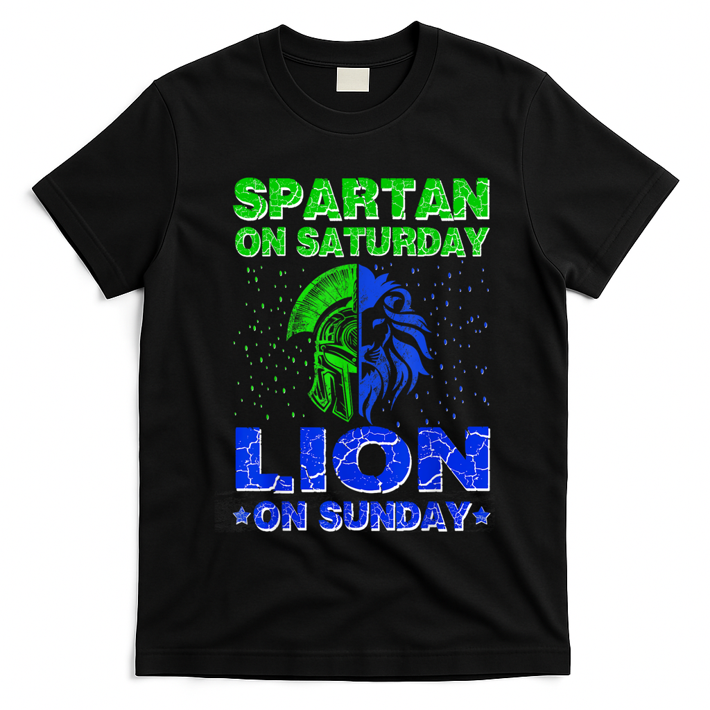 Spartan On Saturday Lion On Sunday Funny Detroit Mother Day T-Shirt