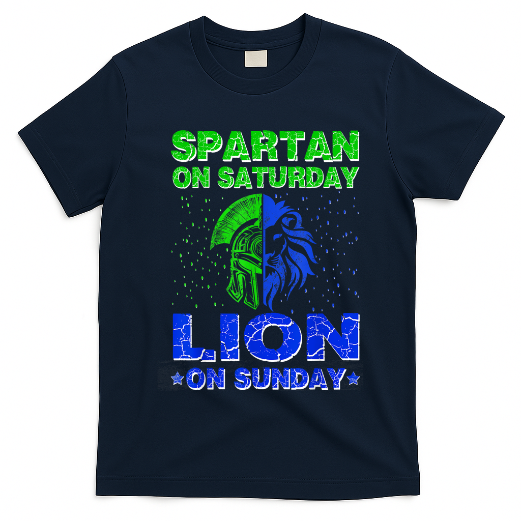 Spartan On Saturday Lion On Sunday Funny Detroit Mother Day T-Shirt