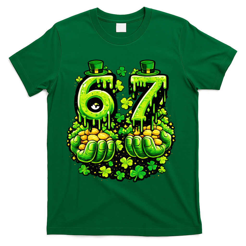 St Patricks Day 67 Six Seven 6-7 T-Shirt - Green