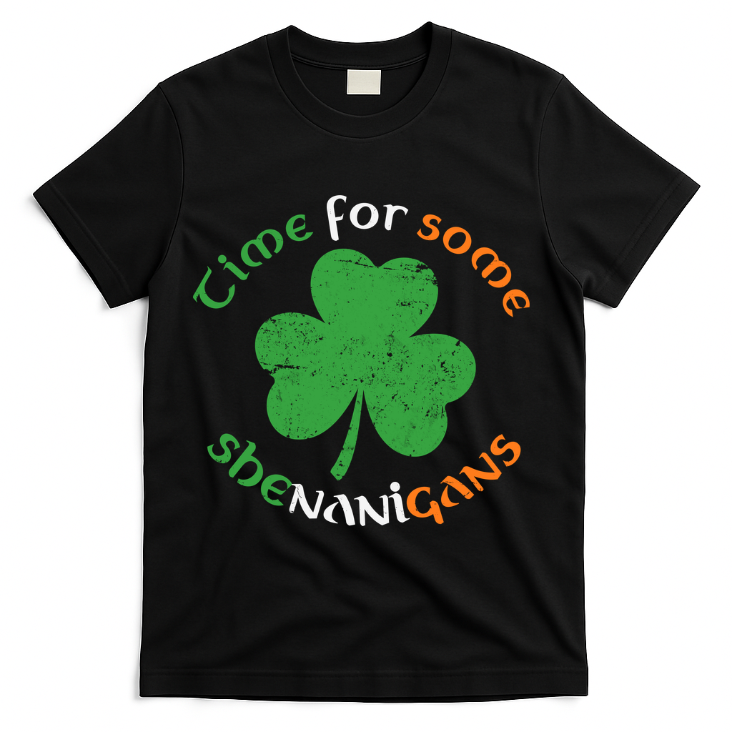 St Patrick's Day Time For Some Shenanigans T-Shirt - Black