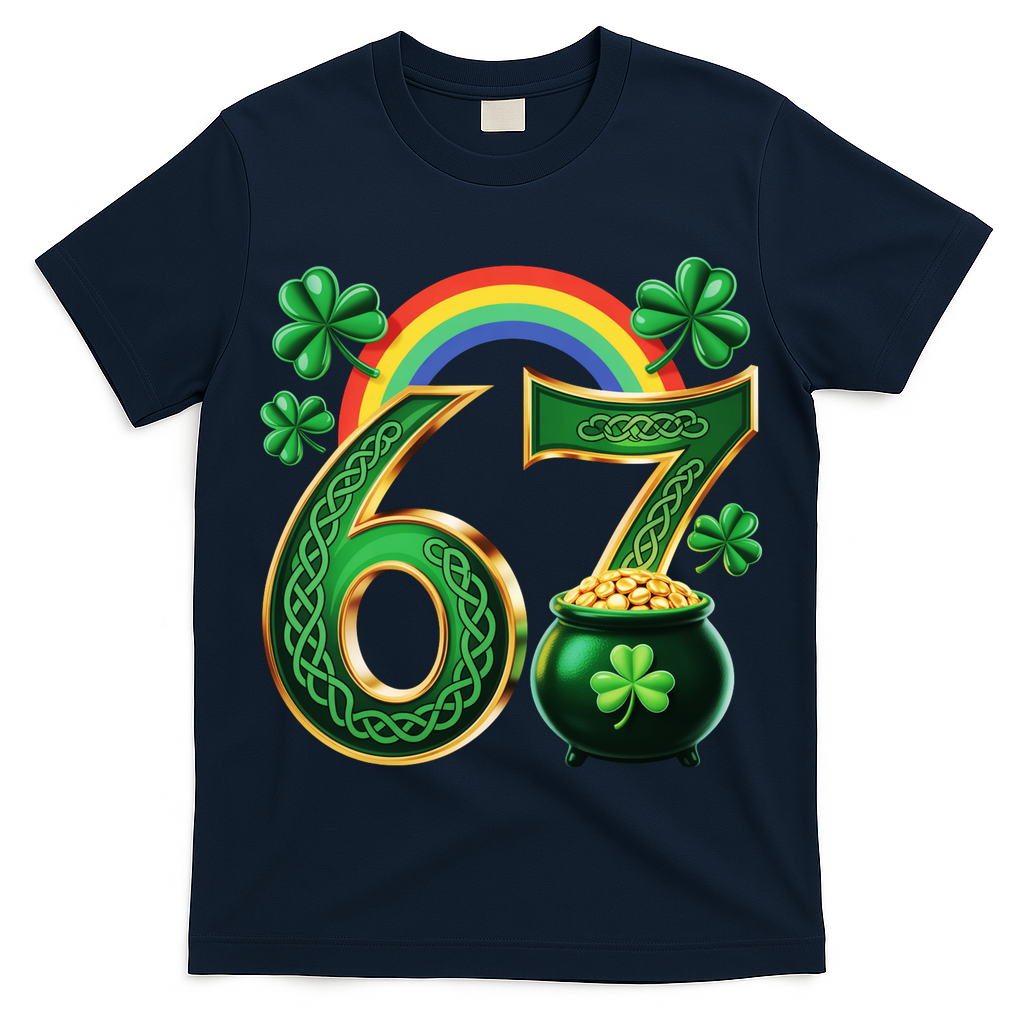 Shamrock Rainbow 67 St Patrick?? Day 6-7 Meme T-Shirt