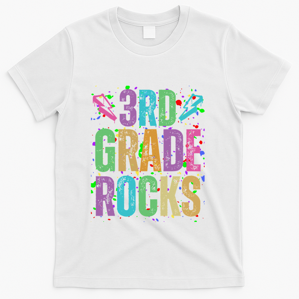 School Rocks Back To School Rockin 3rd Grade Rocks T-Shirt - White