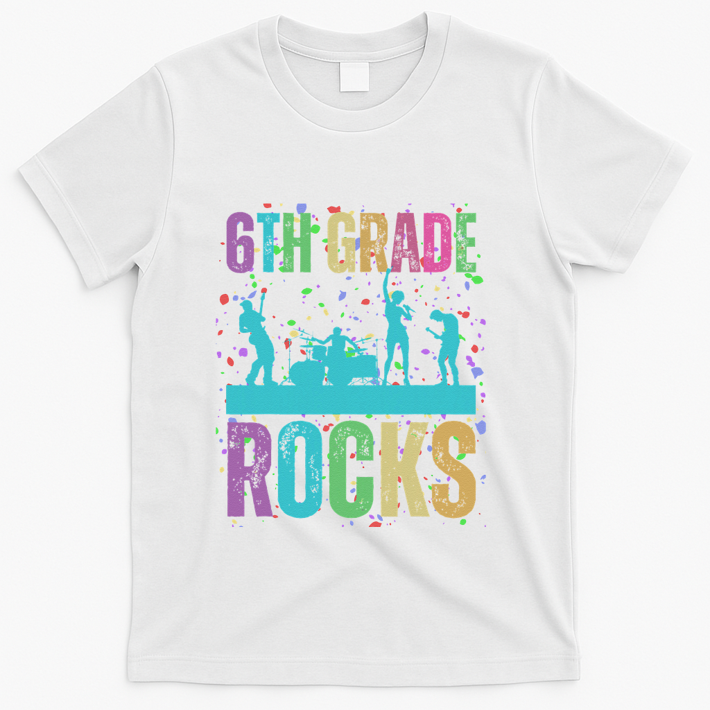 School Rocks Back To School Rockin 6th Grade Rocks T-Shirt - White
