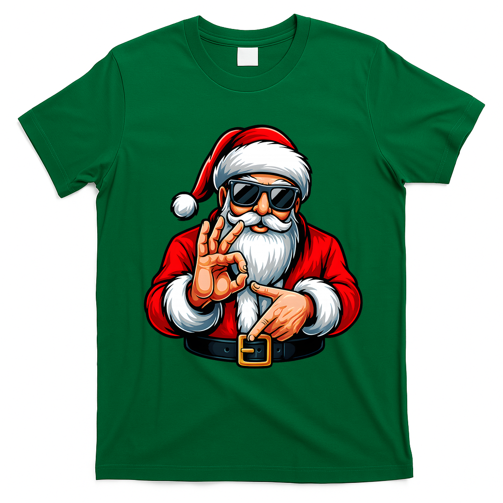 Six Seven 6 7 Meme Santa Christmas T-Shirt - Irish Green
