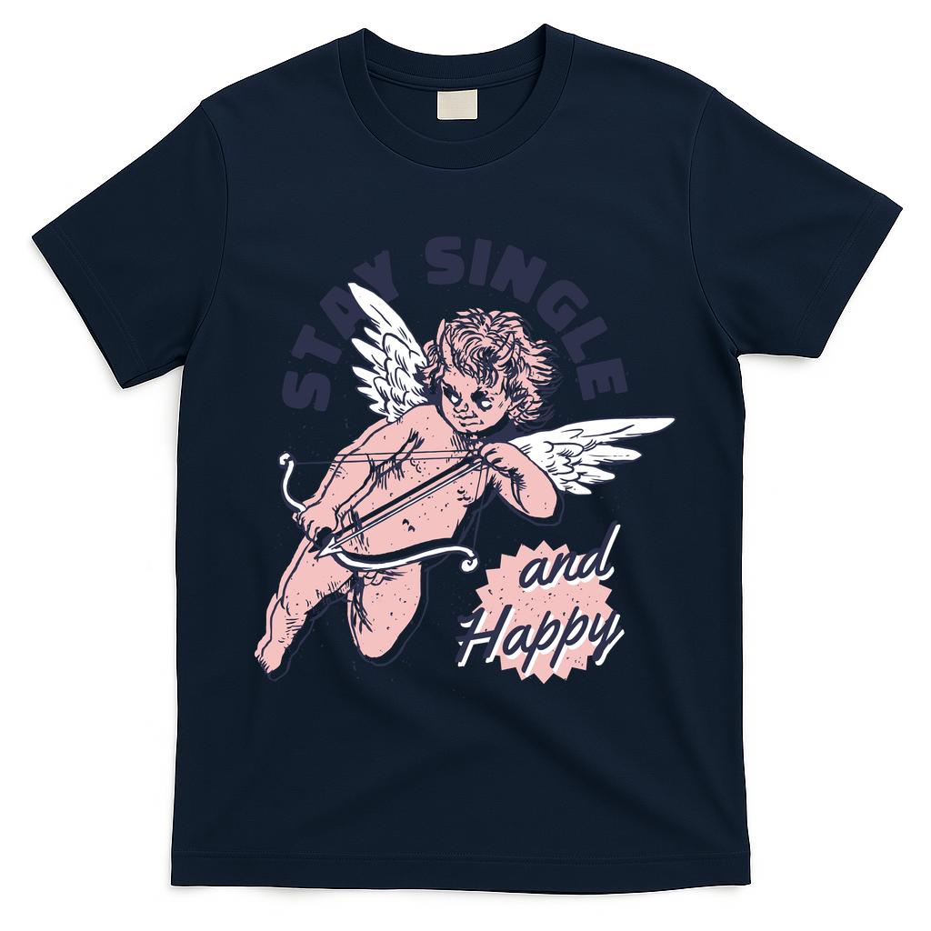 Stay Single And Happy Anti Valentines Day Cupid T-Shirt