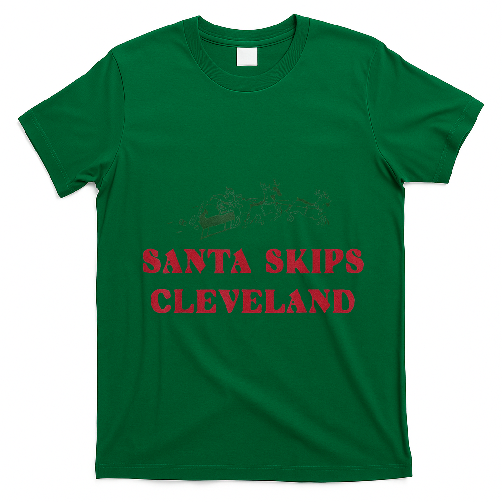 Santa Skips Cleveland T-Shirt - Irish Green