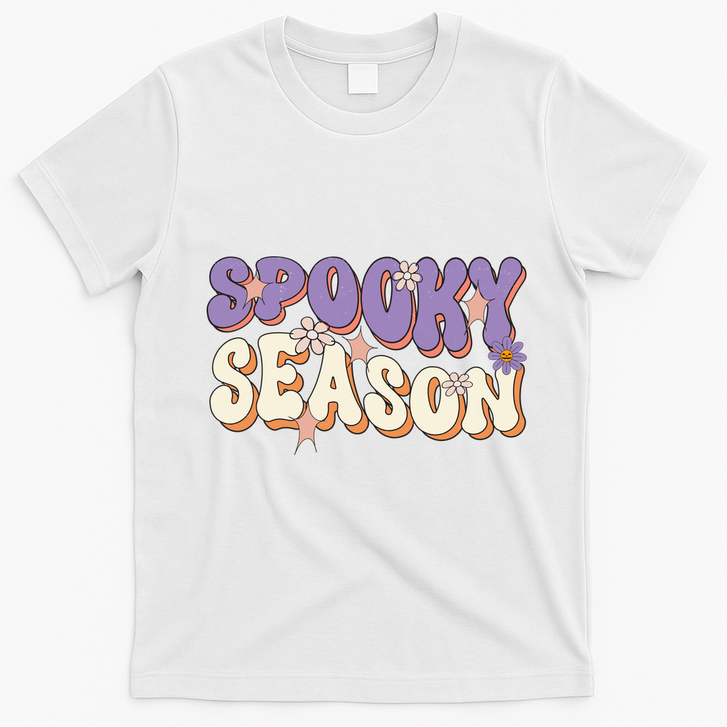 Spooky Season Cute Halloween Vibe Gift T-Shirt - White