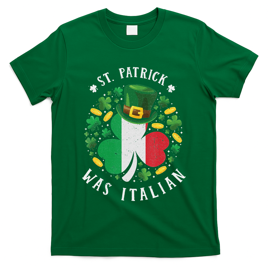 Shamrock St Patrick Was Italian St. Patrick's Day T-Shirt