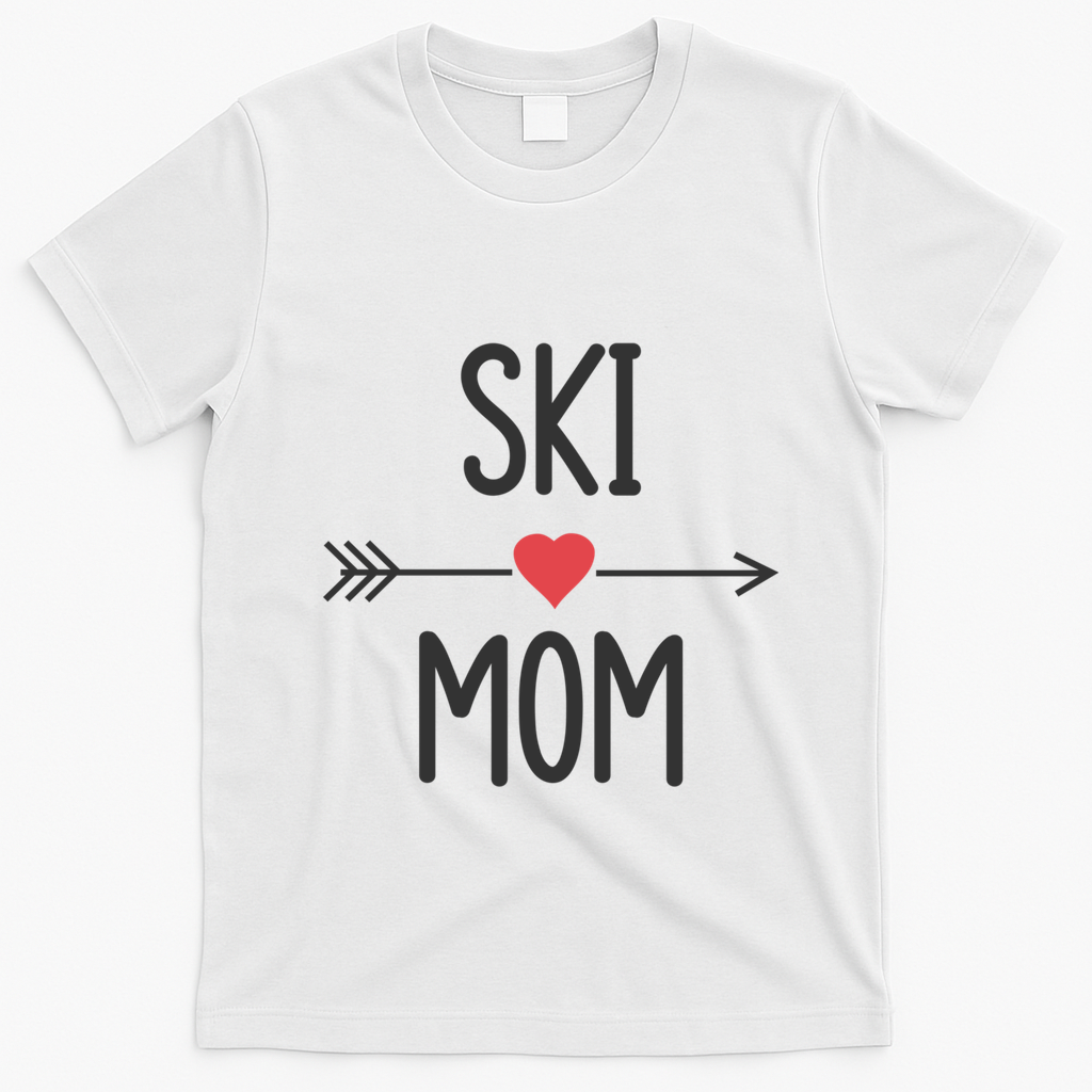 Ski Skier Skiing Mom Gift T-Shirt - White