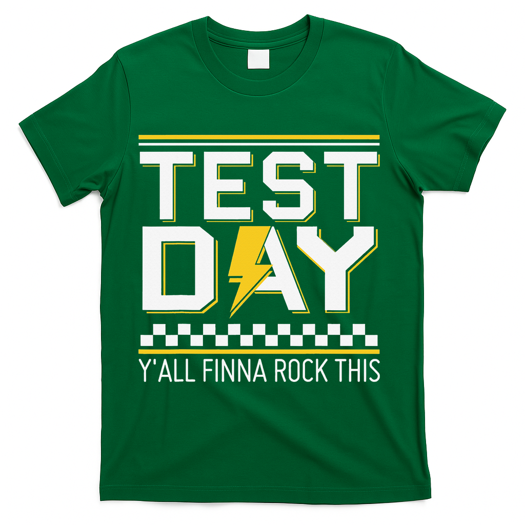 Staar State Testing Day Motivation Yall Finna Rock This T-Shirt - Green