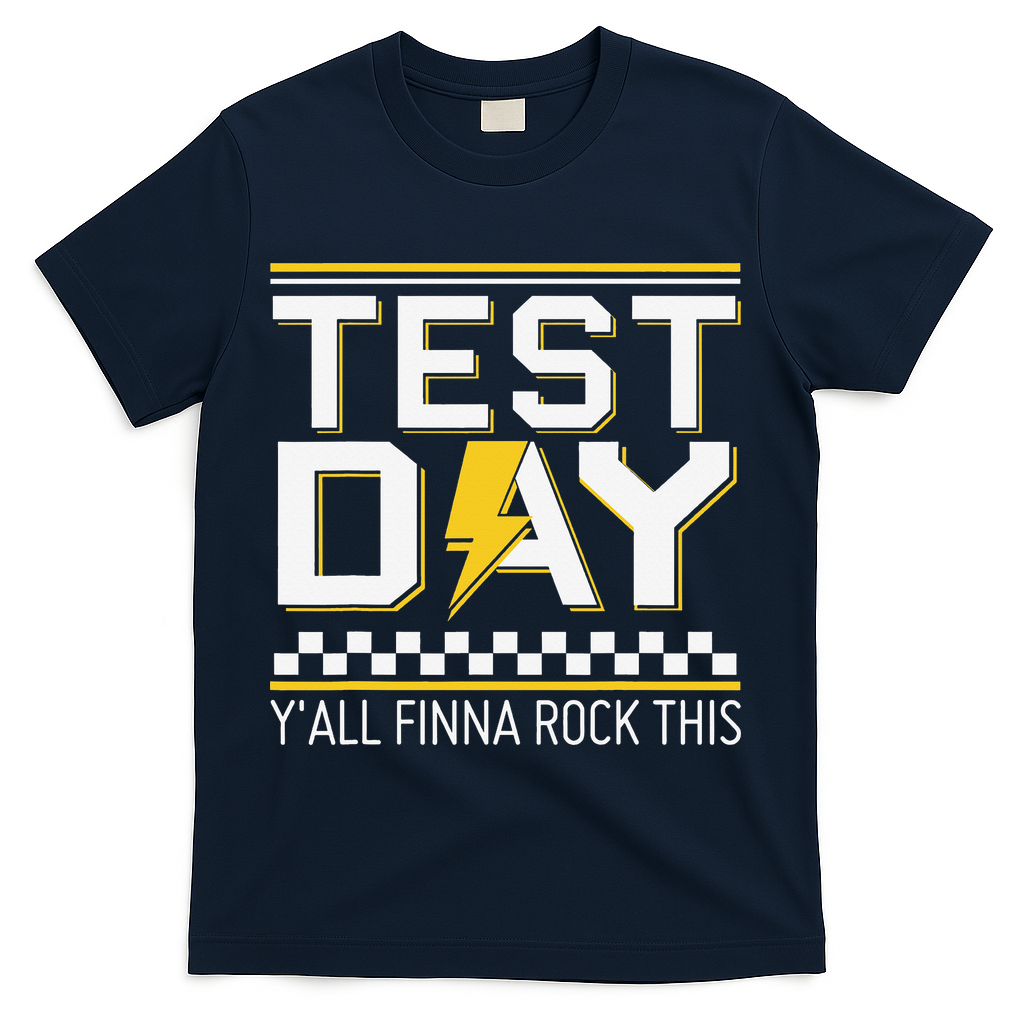 Staar State Testing Day Motivation Yall Finna Rock This T-Shirt - Navy