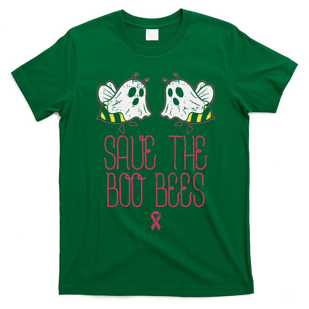 Save The Boobees Boo Bees Breast Cancer Halloween T-Shirt - Irish Green