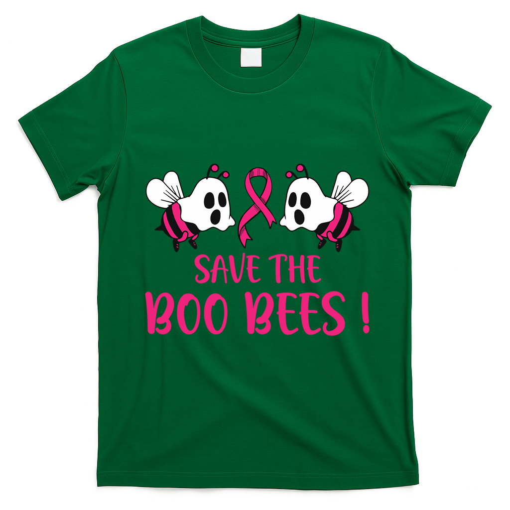 Save The Boobees Boo Bees Breast Cancer Halloween Gift T-Shirt - Irish Green