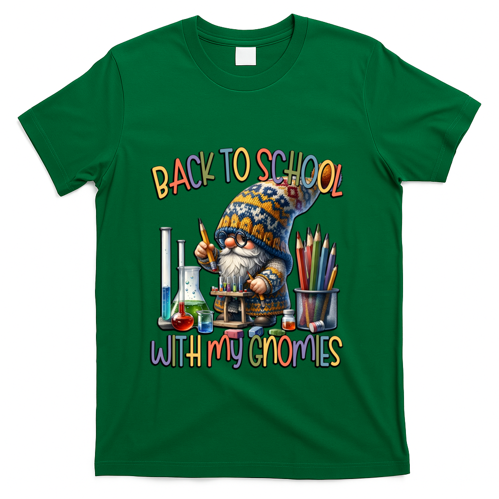 Science Teacher Chemistry Gnome Graphic Funny Back To School Gift T-Shirt - Green