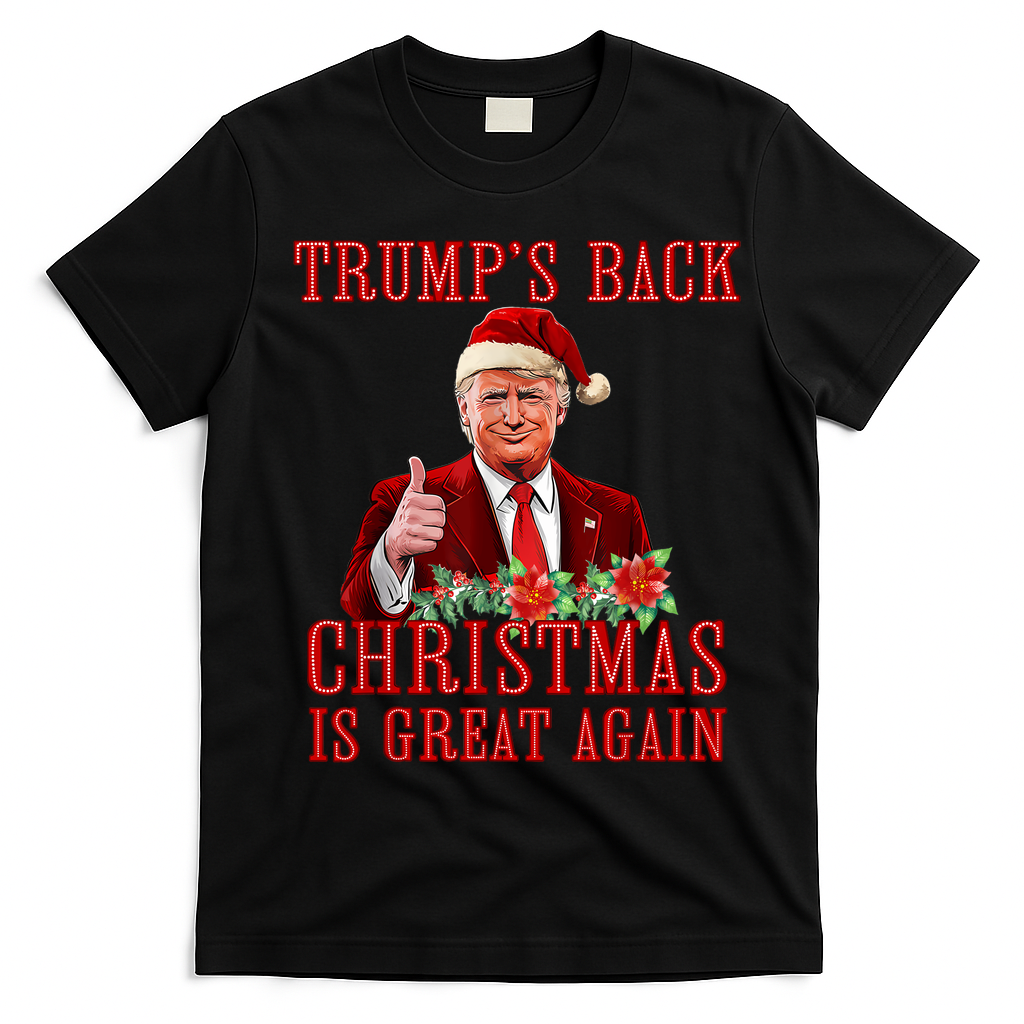 Santa Trump Dance Make Christmas Great Again Ugly Sweater T-Shirt - Black