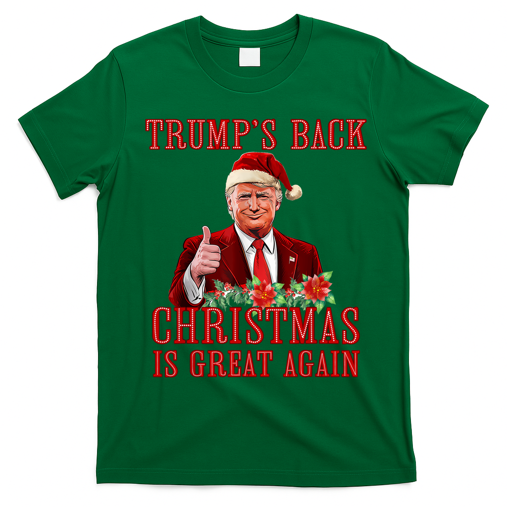 Santa Trump Dance Make Christmas Great Again Ugly Sweater T-Shirt - Irish Green