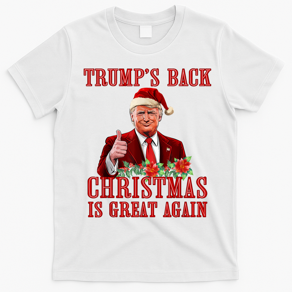 Santa Trump Dance Make Christmas Great Again Ugly Sweater T-Shirt - White