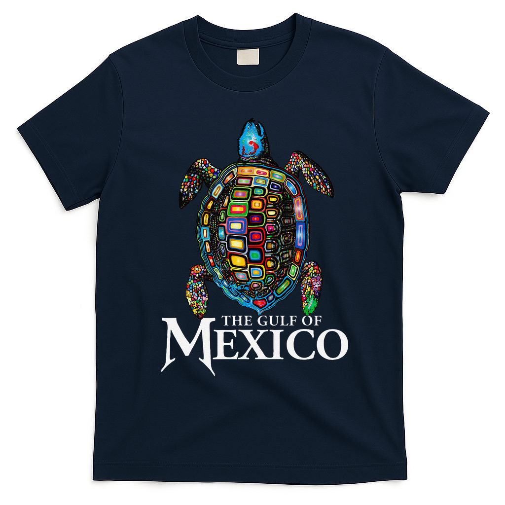 Sea Turtle Gulf Of Mexico Never Forget Trump T-Shirt - Navy Blue