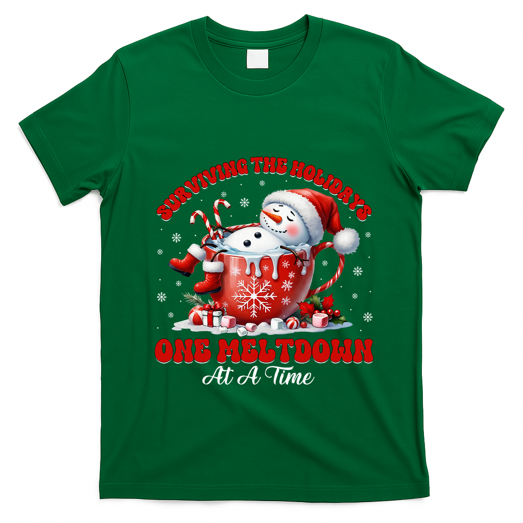 Surviving The Holidays One Meltdown T-Shirt - Irish Green