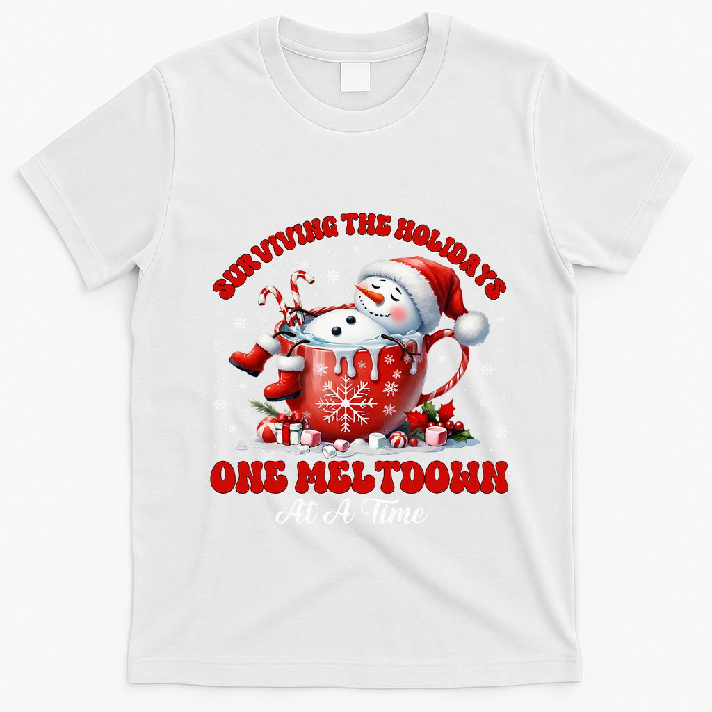Surviving The Holidays One Meltdown T-Shirt - White