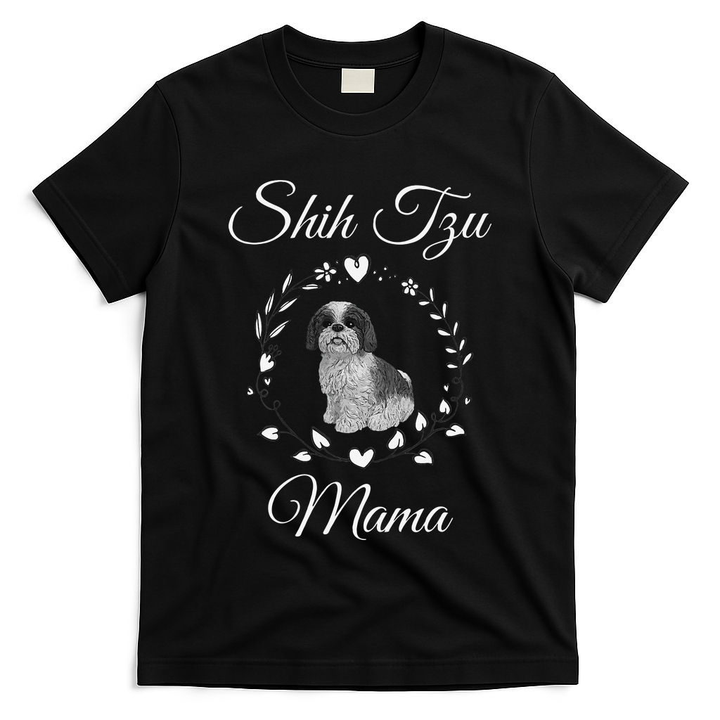 Shih Tzu Mama Funny Dog Lover Mothers Day Shitzu Dog Gift T-Shirt