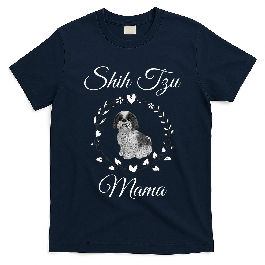 Shih Tzu Mama Funny Dog Lover Mothers Day Shitzu Dog Gift T-Shirt
