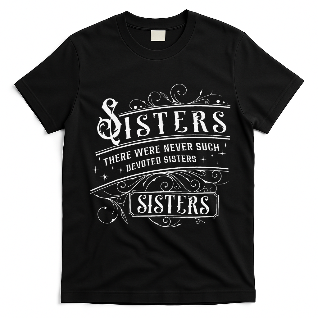 Sisters There Were Never Such Devoted Sisters Christmas T-Shirt - Black