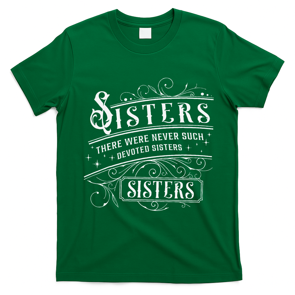 Sisters There Were Never Such Devoted Sisters Christmas T-Shirt - Irish Green