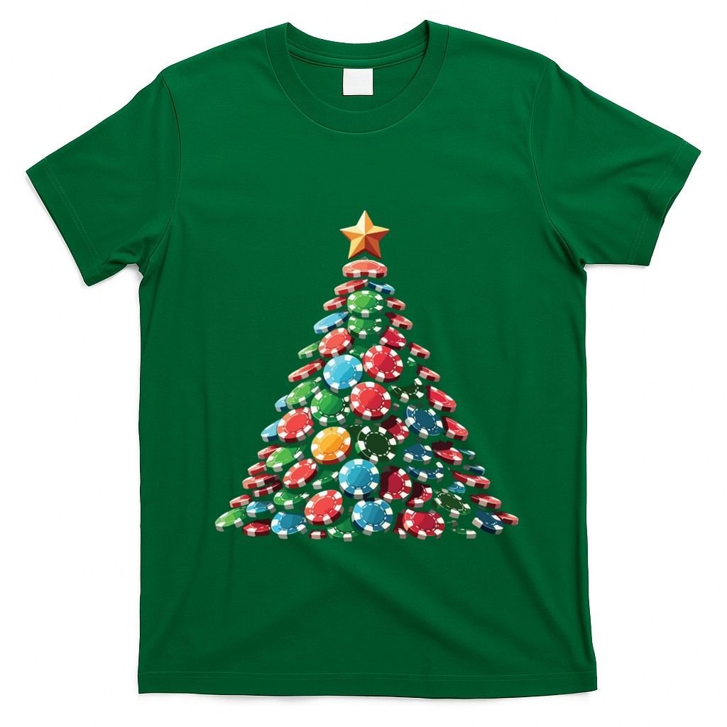 Shuffle Up The Holidays Poker Christmas Tree Vibes Gift T-Shirt - Irish Green